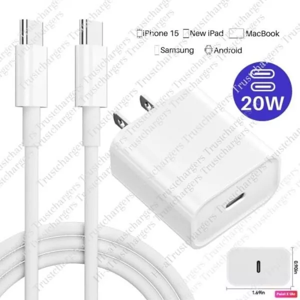 10 Pk of Chargers!! Original USB-C to USB-C  20W Charger Cube, iphone, android - Image 3 of 4