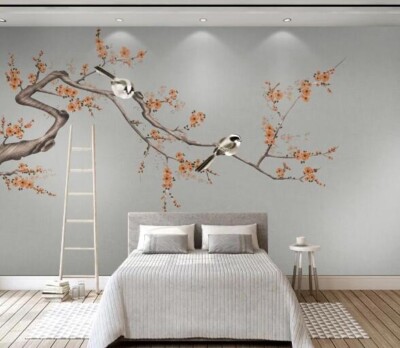 3D Flower Branch Bird G3954 Wallpaper Wall Murals Removable Self-adhesive Honey