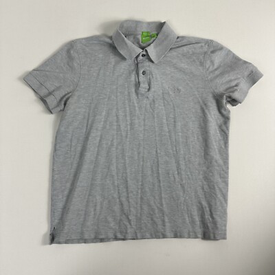 Hugo Boss Green Label Mens XL Polo Shirt Regular Fit Gray Preppy Short  Sleeve