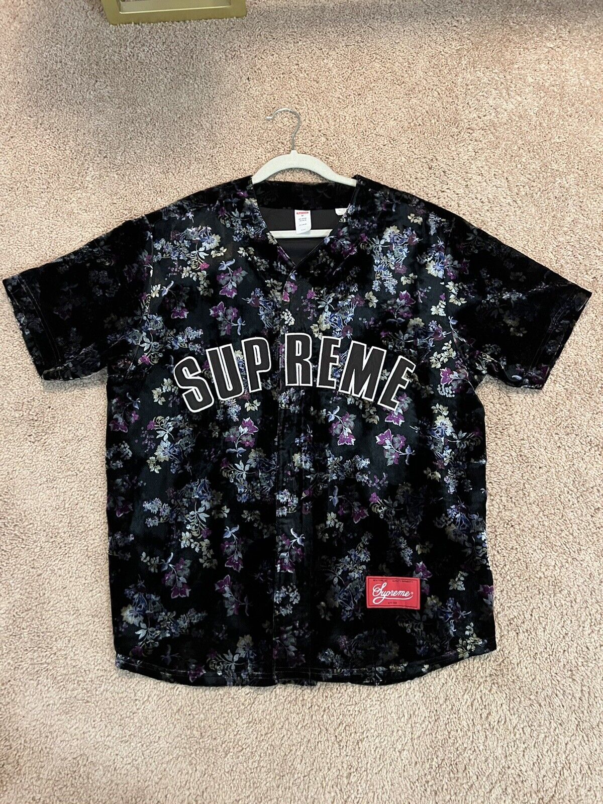 Supreme Floral Baseball Jersey Size Medium | eBay