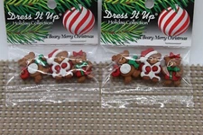 Lot of 2 New Dress It Up Holiday Embellishments A Beary Merry Christmas 