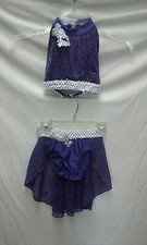 Eifiel Purple Glitter Lyrical / Ballet dance costume Child Medium