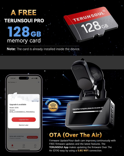 4K+4K Dash Cam Front and Rear, Free 128GB Card Included, 5.8Ghz Wifi Dash Camera - Picture 7 of 12