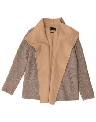 Massimo Dutti Womens Oversized Open Blazer Jacket UK 6 XS Grey Colourblock CD01