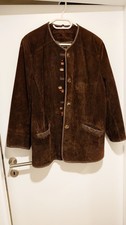 Lederjacke Rauleder Größe 42 Damen Braun Trachten Janker Vintage Rindnappa 