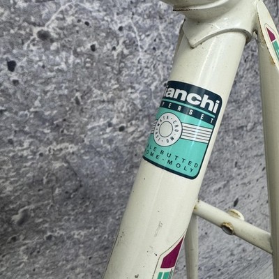 Vintage Bianchi Sport SX Road Bike Frame 56cm 700c White Chromoly