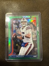2025 Topps Chrome Football Josh Allen Green Leather refractor “SIX SEVEN” /99