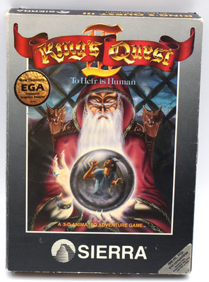 1986 King's Quest III 3 To Heir is Human Black Box Sierra MS-DOS IBM Big Box PC