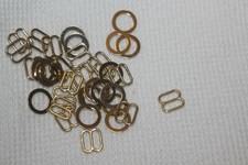36 silver Metal bra strap adjuster Tri Glide slider sliders o ring rings 3/8"
