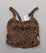 New FP Movement Free People All Clear Leopard Cami Tank XS / S Stretch Almond
