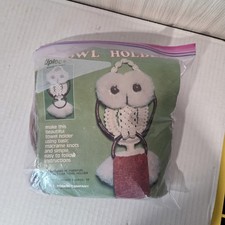 VINTAGE MACRAME OWL T-OWL TOWEL HOLDER KIT SEALED COMPLETE SEALED