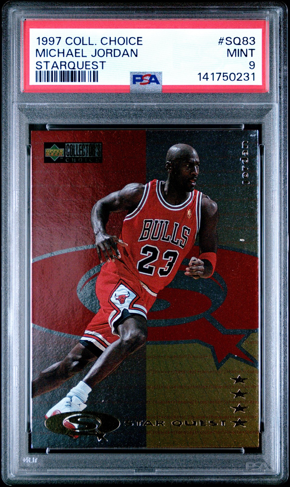 1997 COLLECTOR'S CHOICE STARQUEST #SQ83 MICHAEL JORDAN PSA 9