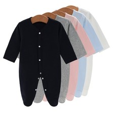 Cotmfortable Newborns Jumpsuit with Mittens  Matching Pullover Hat Set 3Pcs