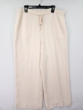 Escada Margaretha Ley Silk Textured Pants German 44 38x29 Ivory Wide Leg