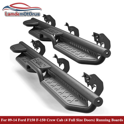For 2009-14 Ford F-150 Lariat/XLT/Lariat Crew Cab 4 Doors Running Board Nerf Bar