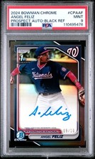 2024 BOWMAN CHROME PRSPCT AUTOS BLACK REFRACTOR #CPAAF ANGEL FELIZ 9/10 PSA 9