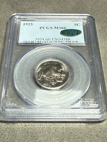 1925 Buffalo Nickel PCGS CAC MS66 Older Holder 5c Lustrous