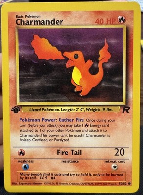 Charmander 50/82 Common Team Rocket Pokemon - 1st Edition - Near Mint
