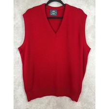 VTG 80s Jantzen Cranberry Red V Neck Sleeveless Sweater Vest XL Made in USA