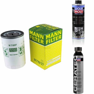 MANN-FILTER ÖLFILTER W 719/27 + LIQUI MOLY Cera Tec 3721 + Motorspülung 2427