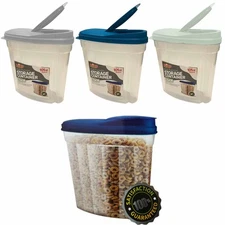 3 Pack Cereal Containers Storage Dispenser Set Pantry Food BPA Free Large 101oz