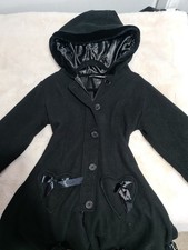 Poizen Industries Long Black Corset Coat Size Medium Goth Alternative Victorian