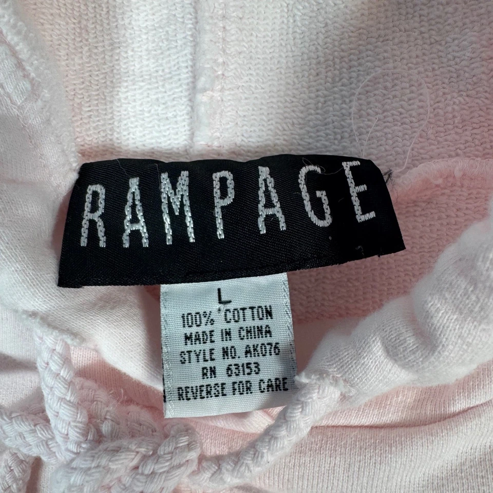 De Colección Rampage Sudadera con Capucha Mujer L Suave Rosa Pullover Informal Retro Y2K Años 90 Foto 4 de 4