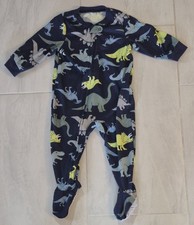Just One You By Carter's Baby/Toddler Dark Blue Dinosaur Footed Pajamas Size 12M