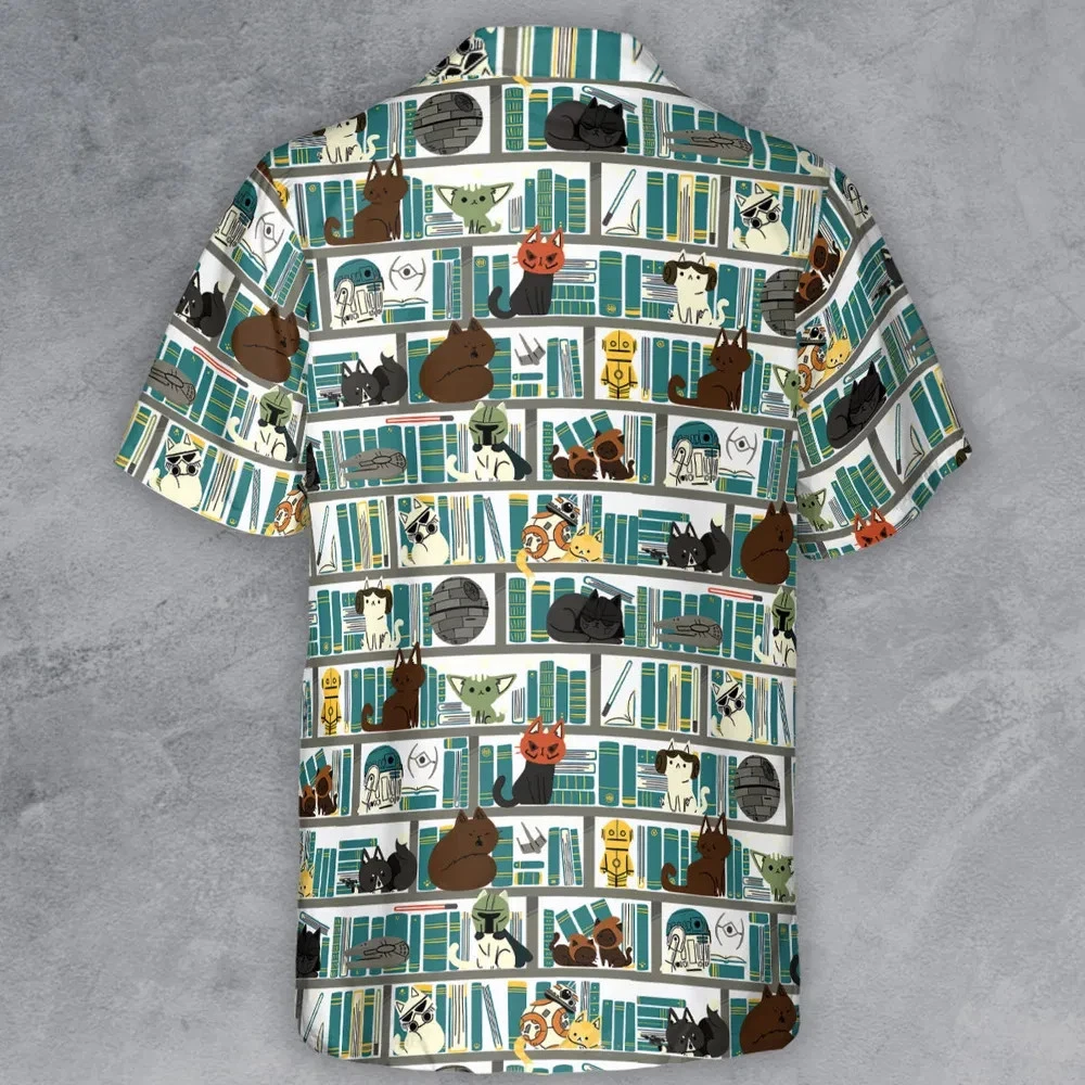 Library Kitten Wars Button Down Shirt, Unisex Adults