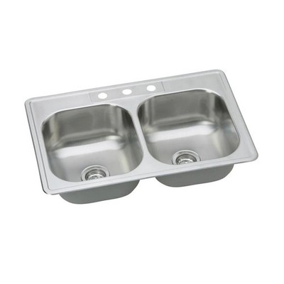 Elkay Dayton DSE233223 Gleich Doppelbecken Aufliegender Edelstahlspüle 33'' x 22