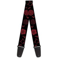 Guitar Strap - Supernatural Symbols Scattered Black/Red (Us Import) Acc Neu