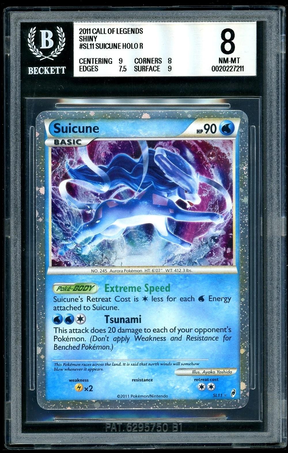 Suicune Holo R SL11 Call Of Legends Shiny Pokemon BGS 8 NM-MT
