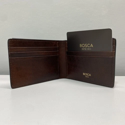 Bosca Dolce Small Bifold Wallet- Dark Brown