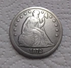 1872 Seated Liberty Silver Dollar Nice Detail Final Year
