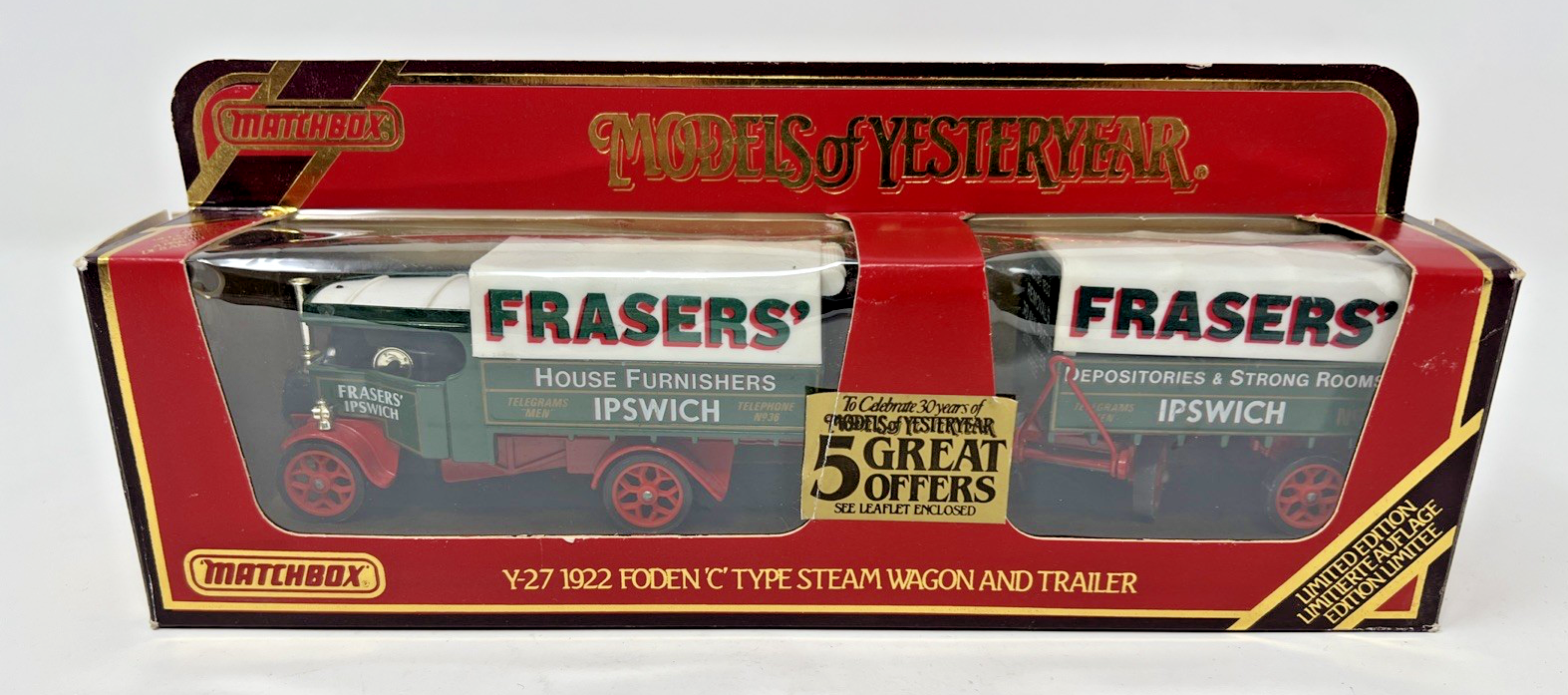 Matchbox Models of Yesteryear Y27 1922 Foden 'C' Type Steam Wagon and Trailer