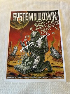 SYSTEM OF A DOWN Poster Chicago 💯 Official Merch 🧑🚀 #/200 Soldier Field Emek