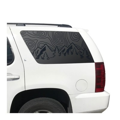 Topography map with mountains design Decal for 2007-2017 Chevy Tahoe CT3-TX5