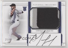2017 Panini National Treasures 25/99 German Marquez #186 Rookie Auto RC 6fs
