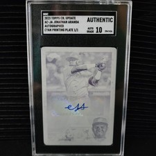 2023 Topps Chrome Update Jonathan Aranda #AC-JA Cyan Printing Plate 1 Of 1 SGC 