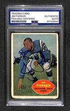 Signed Jim Parker 1960 Topps #5 2nd Year Card Low POP 4 Auto HOF Colts Champ PSA