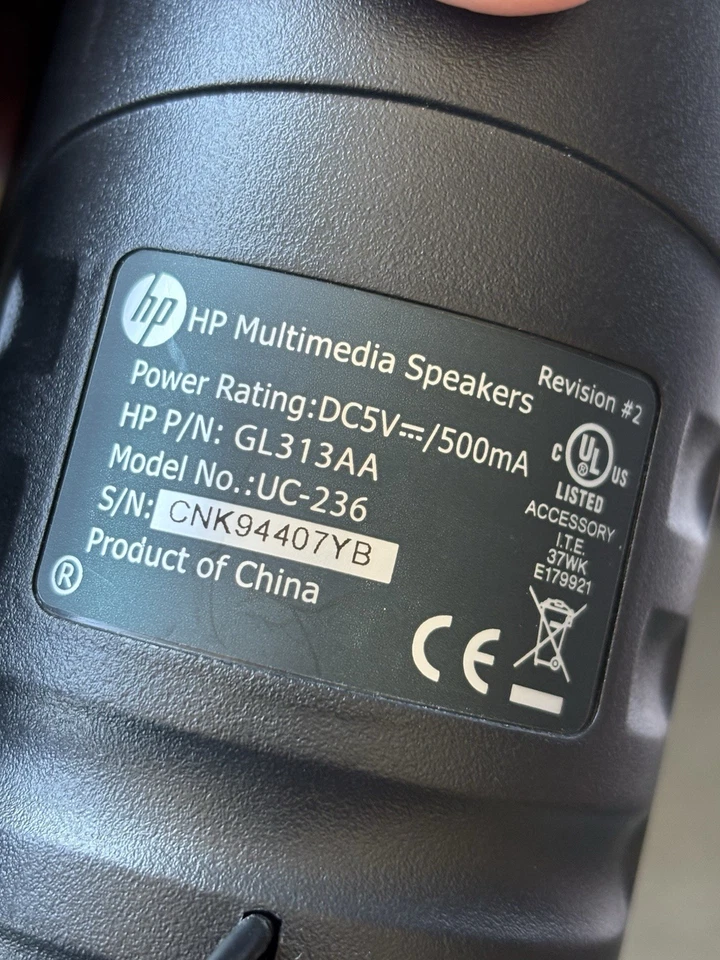 HP Mutimedia Speakers Model #UC-236 - Image 2 of 4