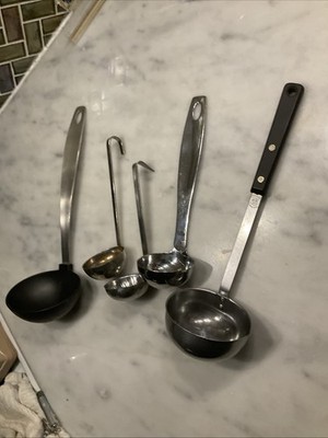 Vintage Kitchen Soup Ladles Stainless Steel Lot of 5 5 -13  Ekco Taiwan Oneida