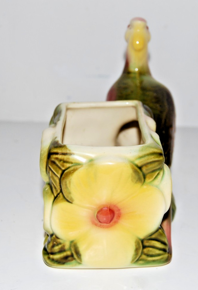Vintage Hull Bird Planter 61 Pheasant Ceramic Pottery Paradise Tropical Floral