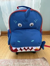 Yodo shark Kids small Suitcase Luggage or Toddler Rolling Backpack with wheels