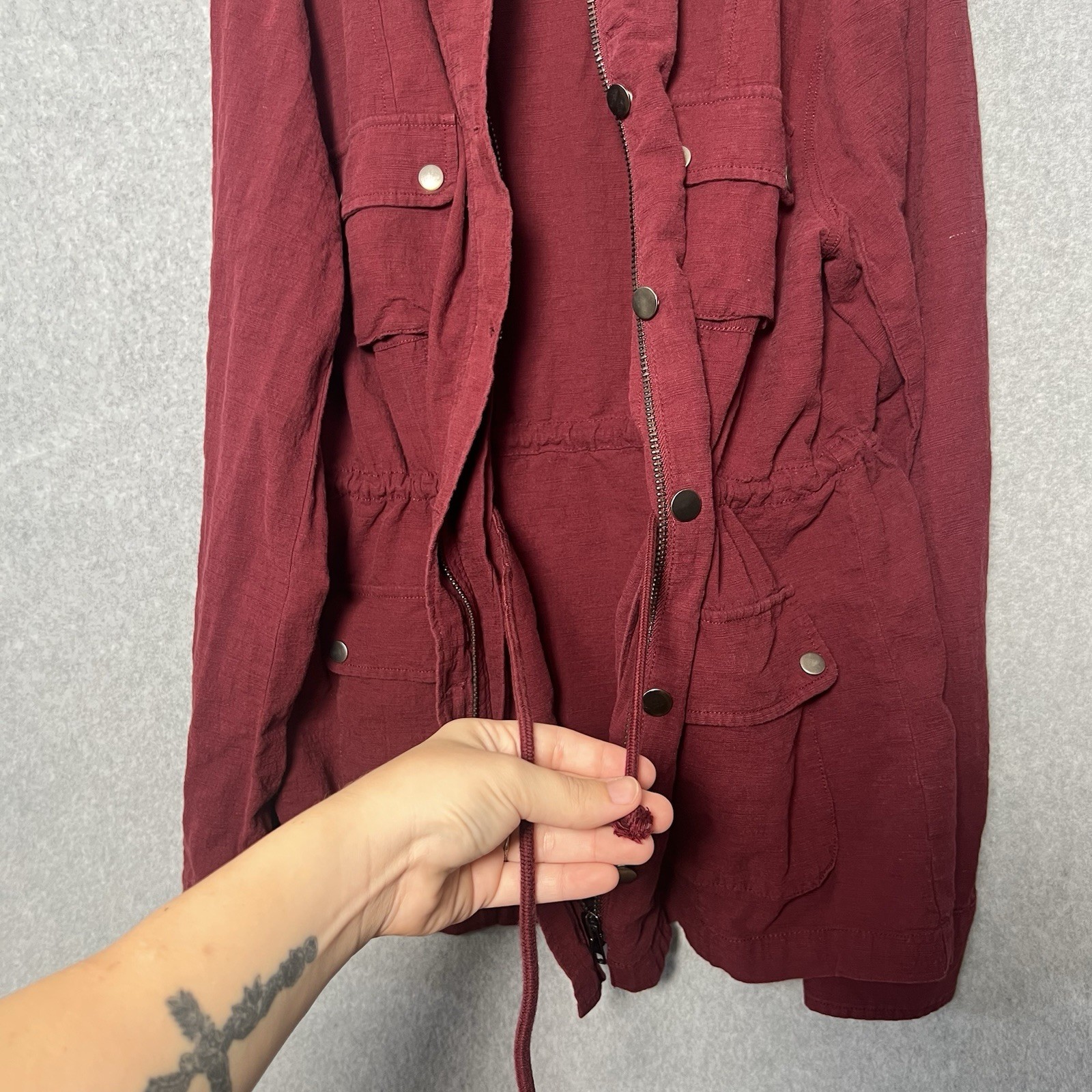 Blu Pepper Utility Jacket Button Zip Drawstring P… - image 5