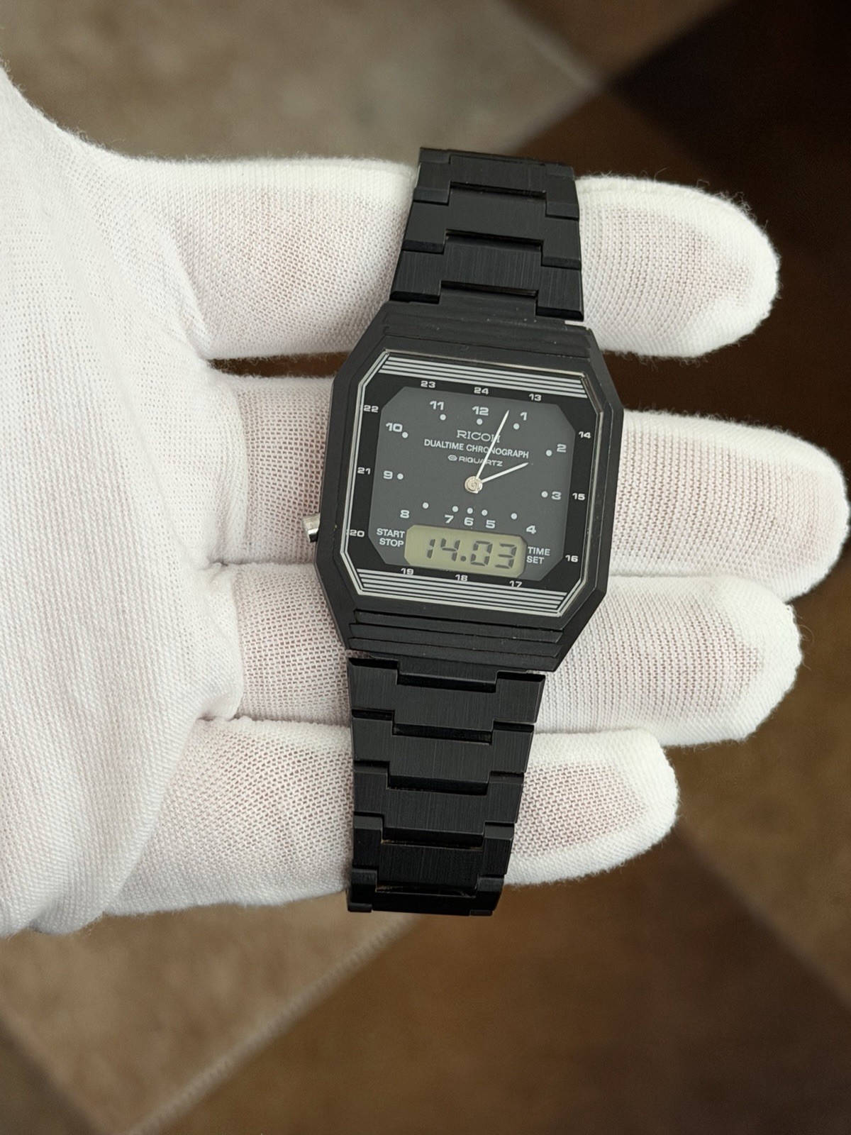 Rare Vintage Ricoh Riquartz Dual Time Chronograph Ana-Digi Men’s Watch JDM 1980s