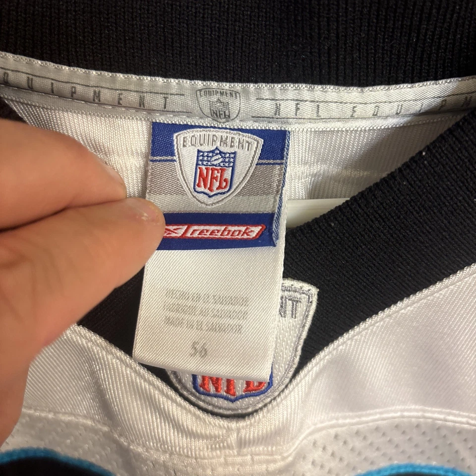Camiseta deportiva auténtica Julius Pepper #90 Carolina Panthers On Field Reebok 56 XXL HOF Foto 3 de 4