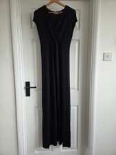 Dorothy Perkins maternity black jersey maxi dress size 10 Good Condition