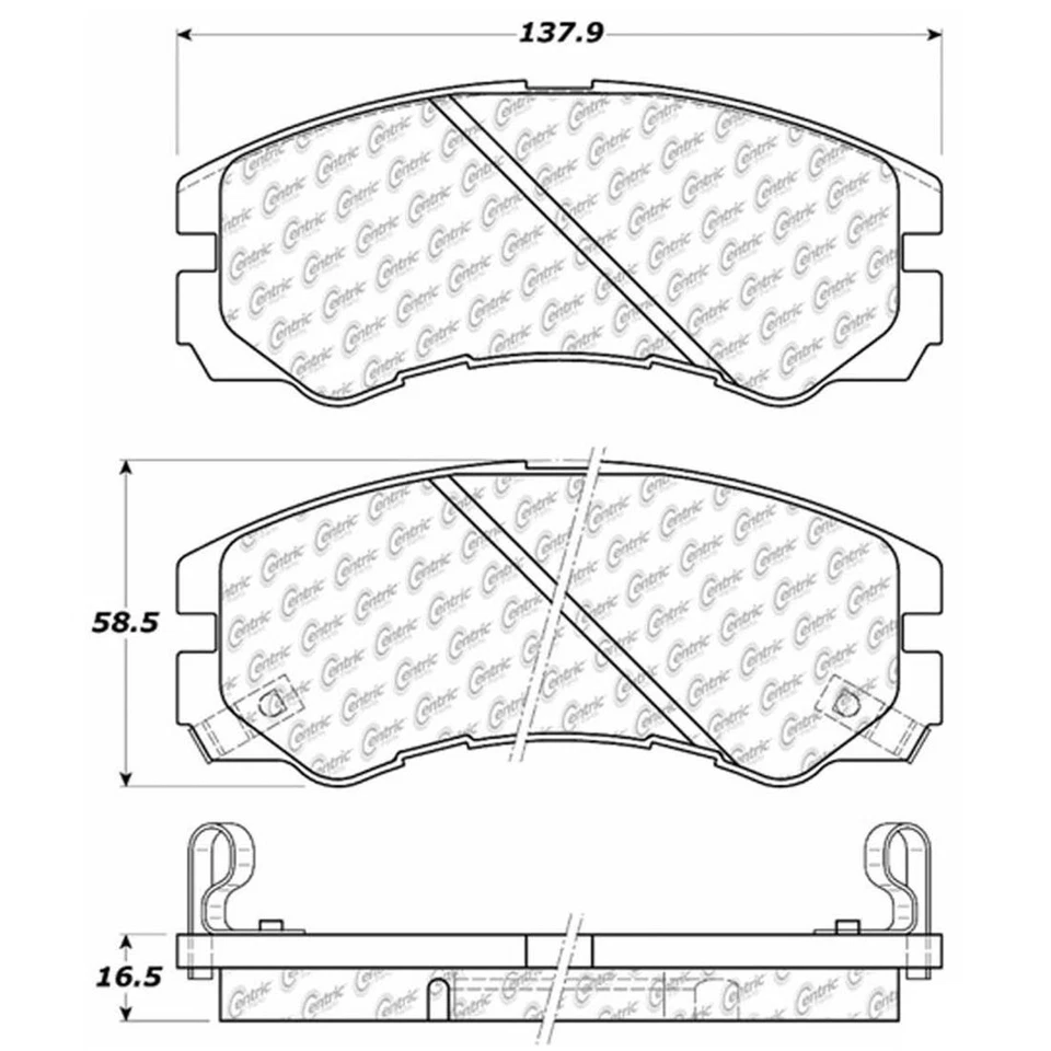 Комплект передних центральных новых тормозных колодок и роторов для Acura SLX 1996-1999 годов выпуска - Изображение 3 из 4