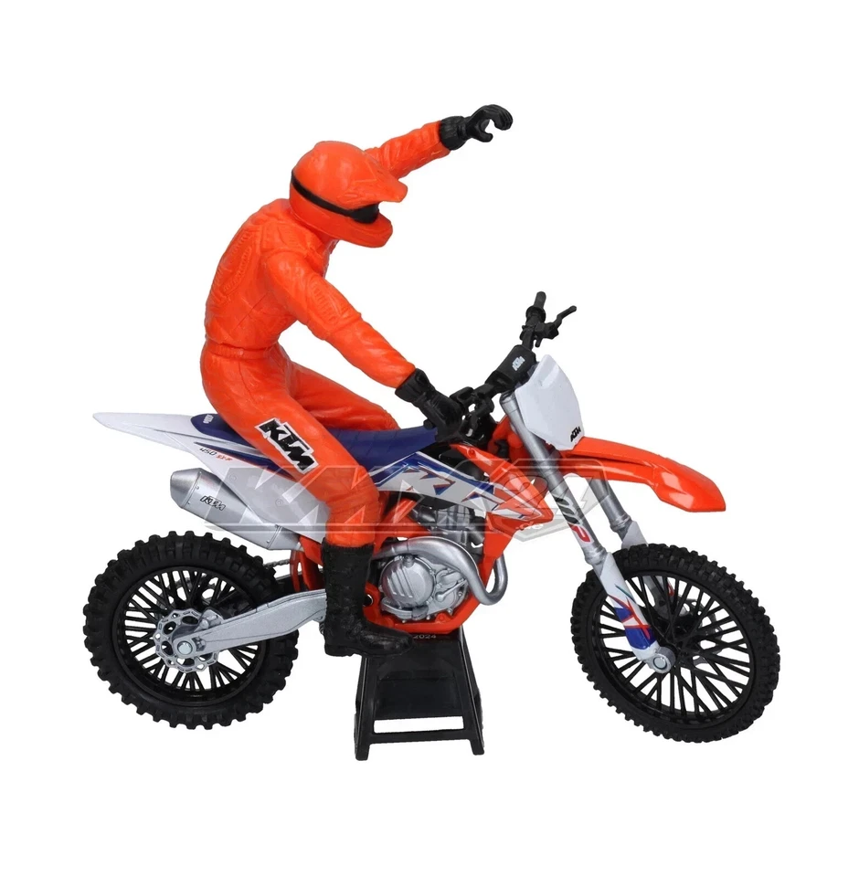 Motocross TOY MODEL Dirt bike & Rider KTM Orange SXF450 1:12 Scale Model - Image 2 of 4